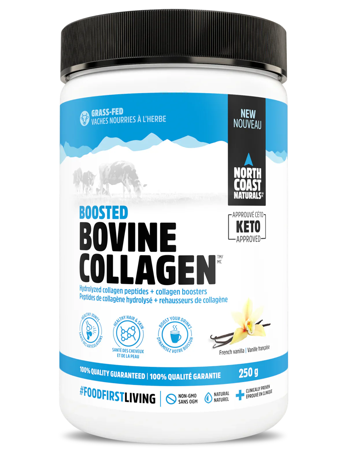 North Coast Naturals Boosted Bovine Collagen 250g French Vanilla