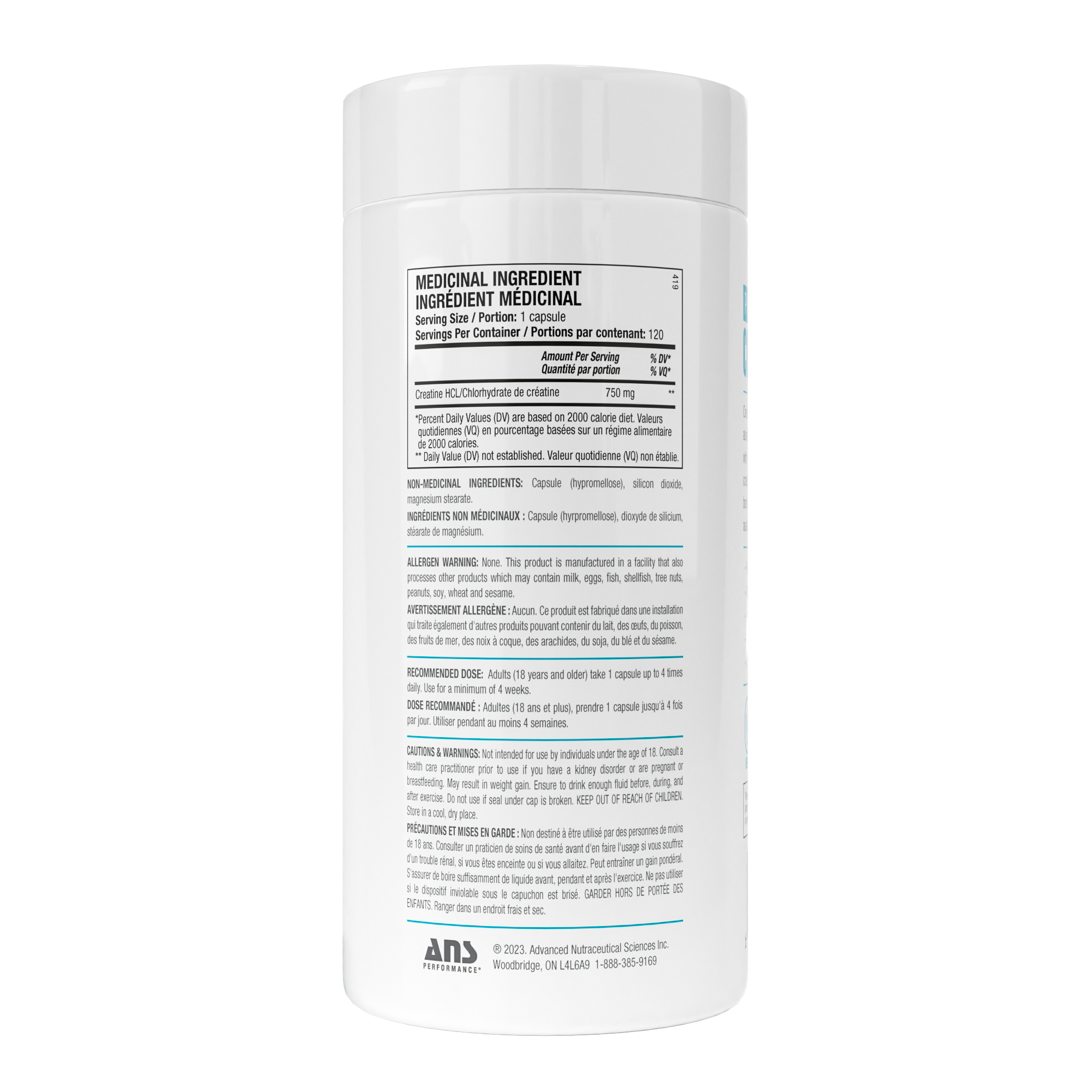 ANS Creatine HCL 120 capsules