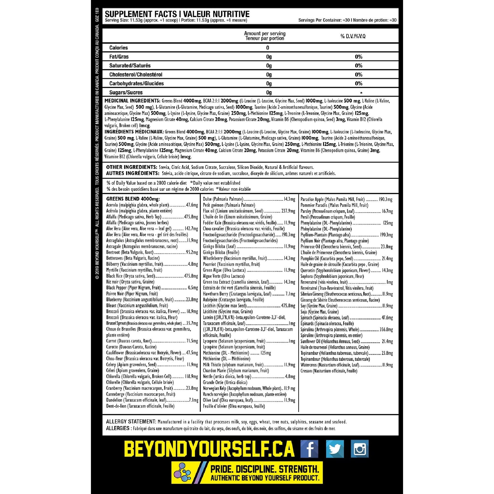 Beyond Yourself GrEAAns 30 serving