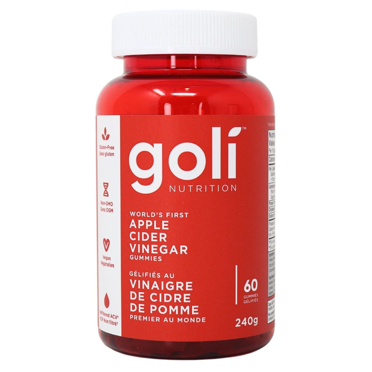 Goli Nutrition Apple Cider Vinegar Gummies 60ct