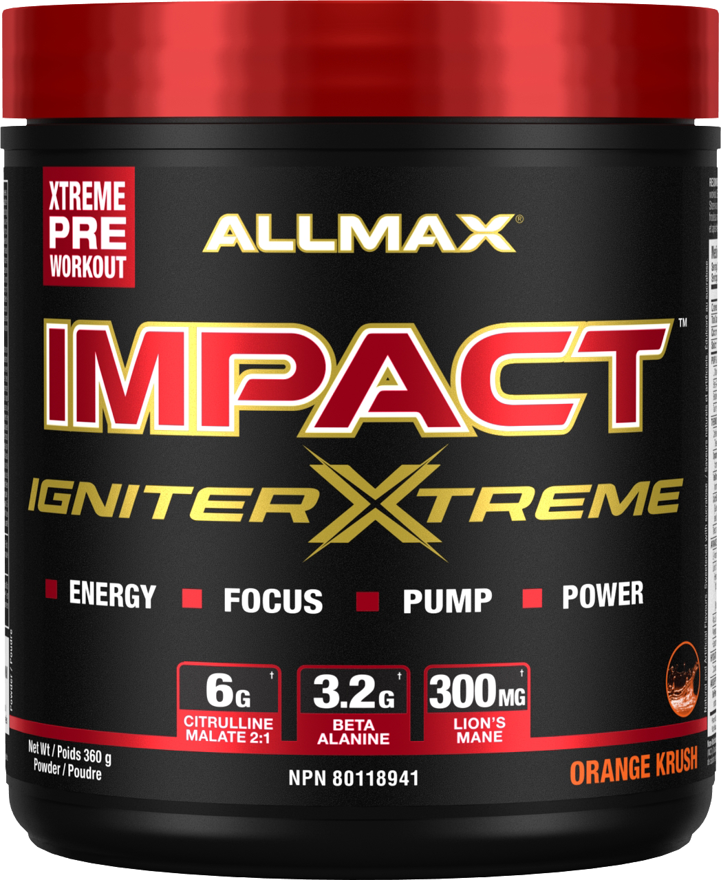 Allmax Impact Igniter Xtreme 360g