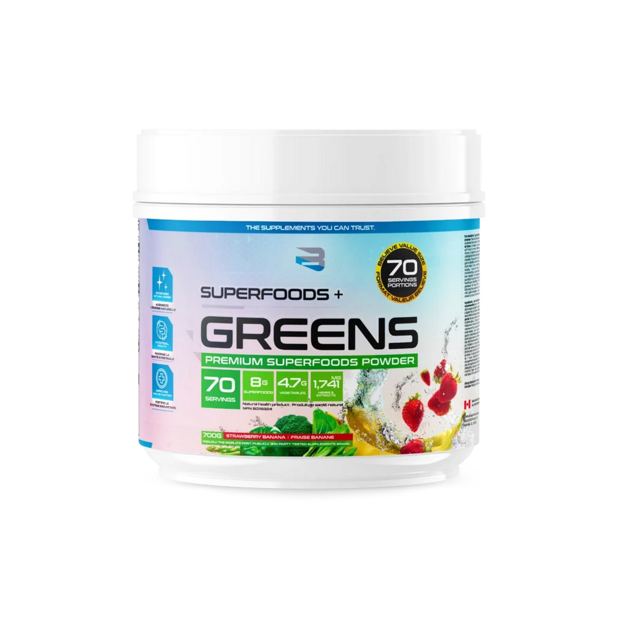 Believe Supplements Superfoods + Greens 70 serving