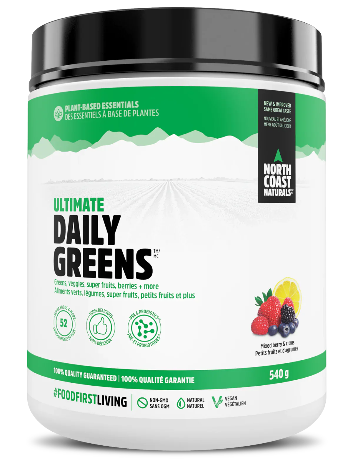 North Coast Naturals Ultimate Daily Greens 540g Mixed Berry & Citrus