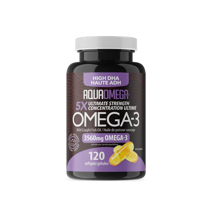 AquaOmega 5X Ultimate Strength DHA 120ct Softgels
