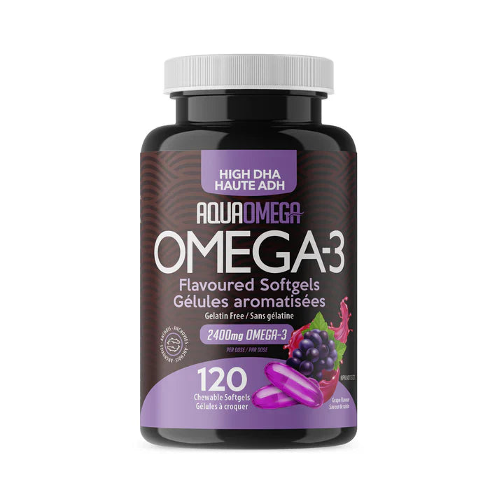 AquaOmega High DHA 120ct Chewable Softgels