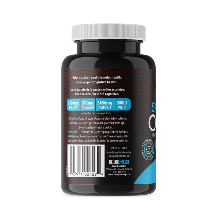 AquaOmega 5X Ultimate Strength EPA 120ct Softgels