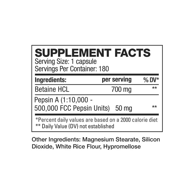 HD Muscle Betaine HCL 700mg 180ct