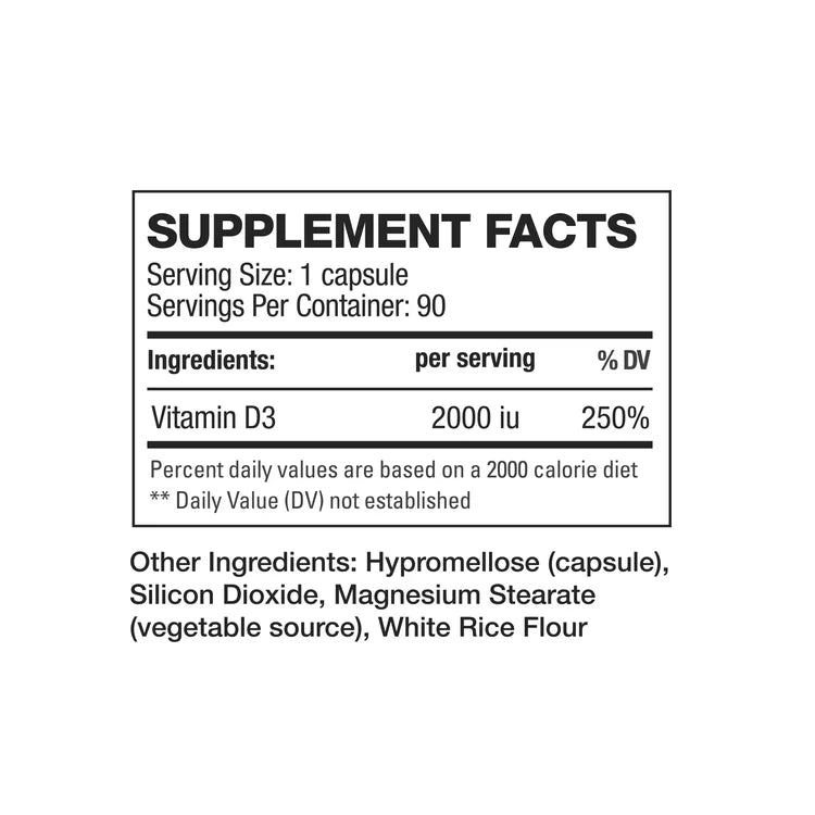 HD Muscle D3 2000iu 90 caps