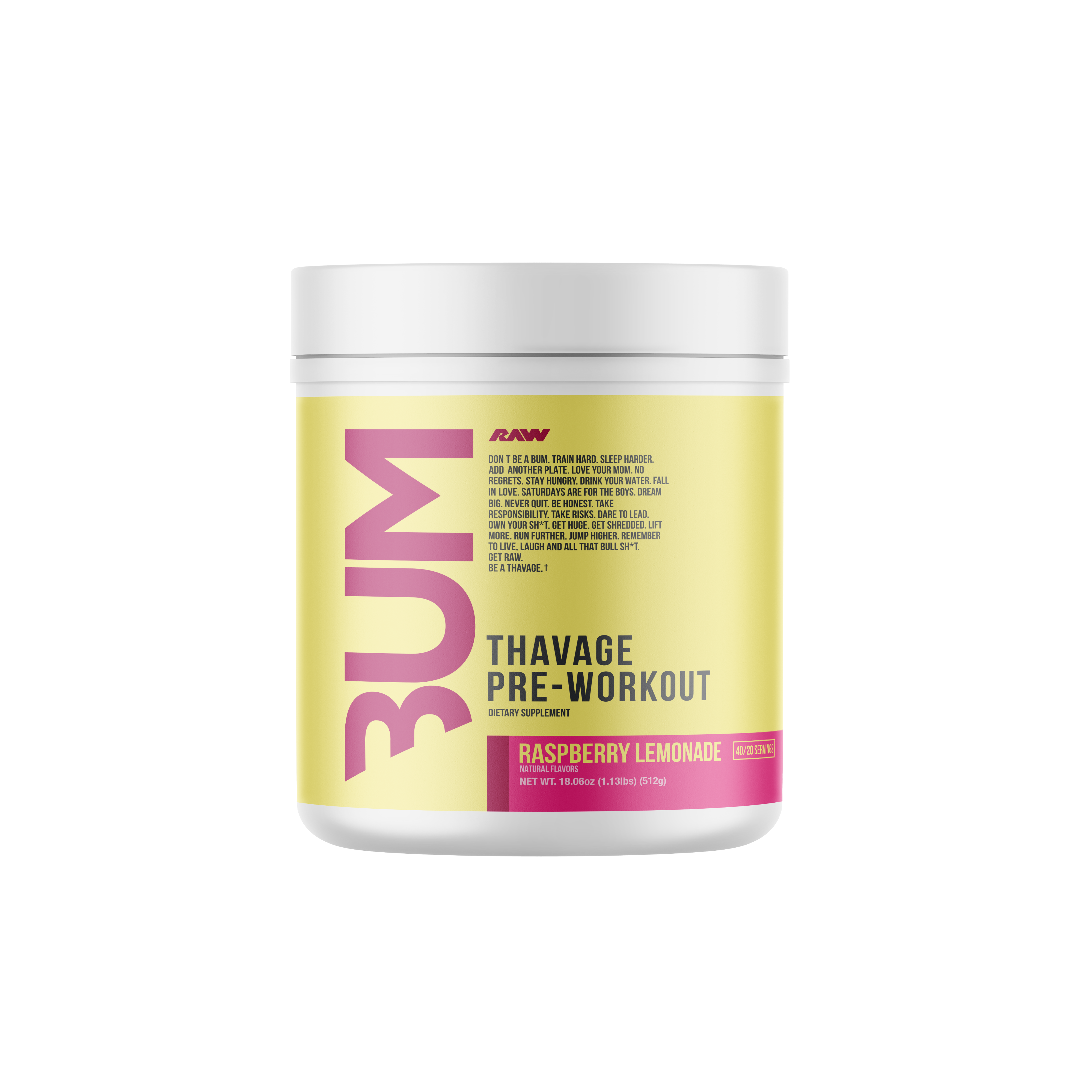 BUM x RAW Nutrition Thavage Pre-Workout 40 servings