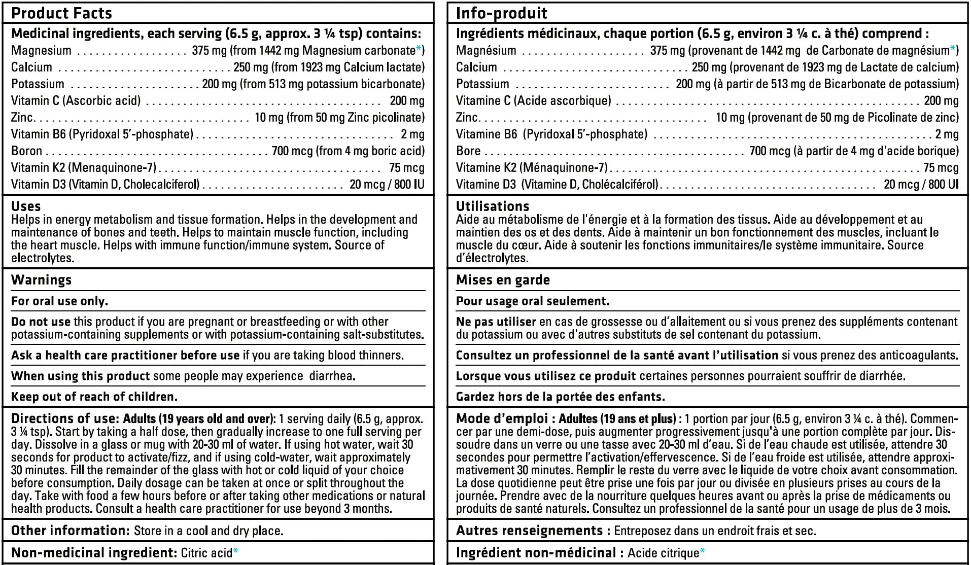 ITL Health MAG365 BF+ Calcium 210g Unflavored