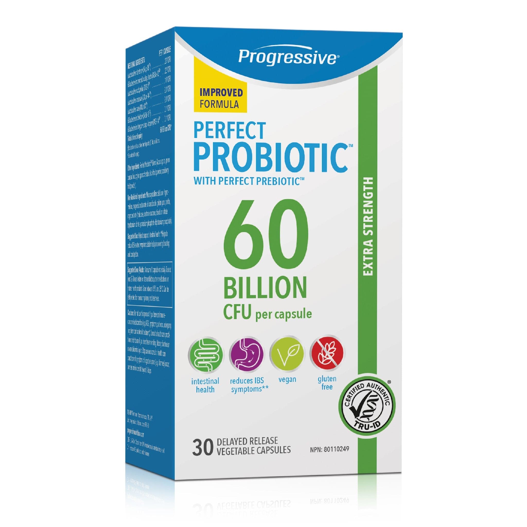 Probiotique parfait progressif 60 milliards de capsules CFU 30