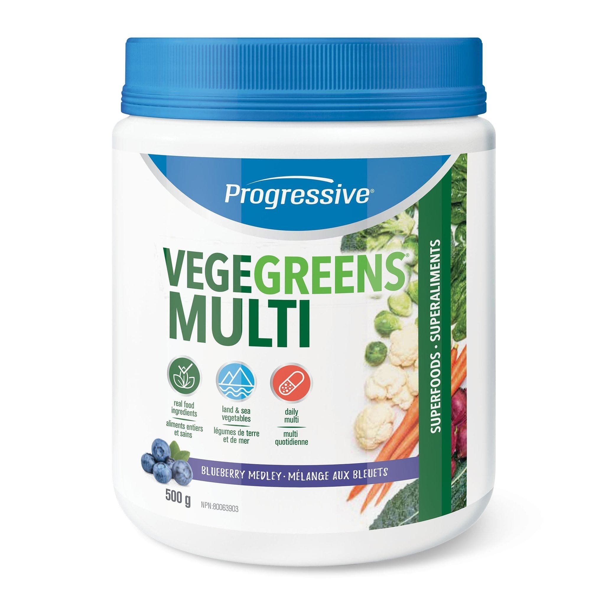 Progressive VegeGreens Multi 500g Blueberry Medley