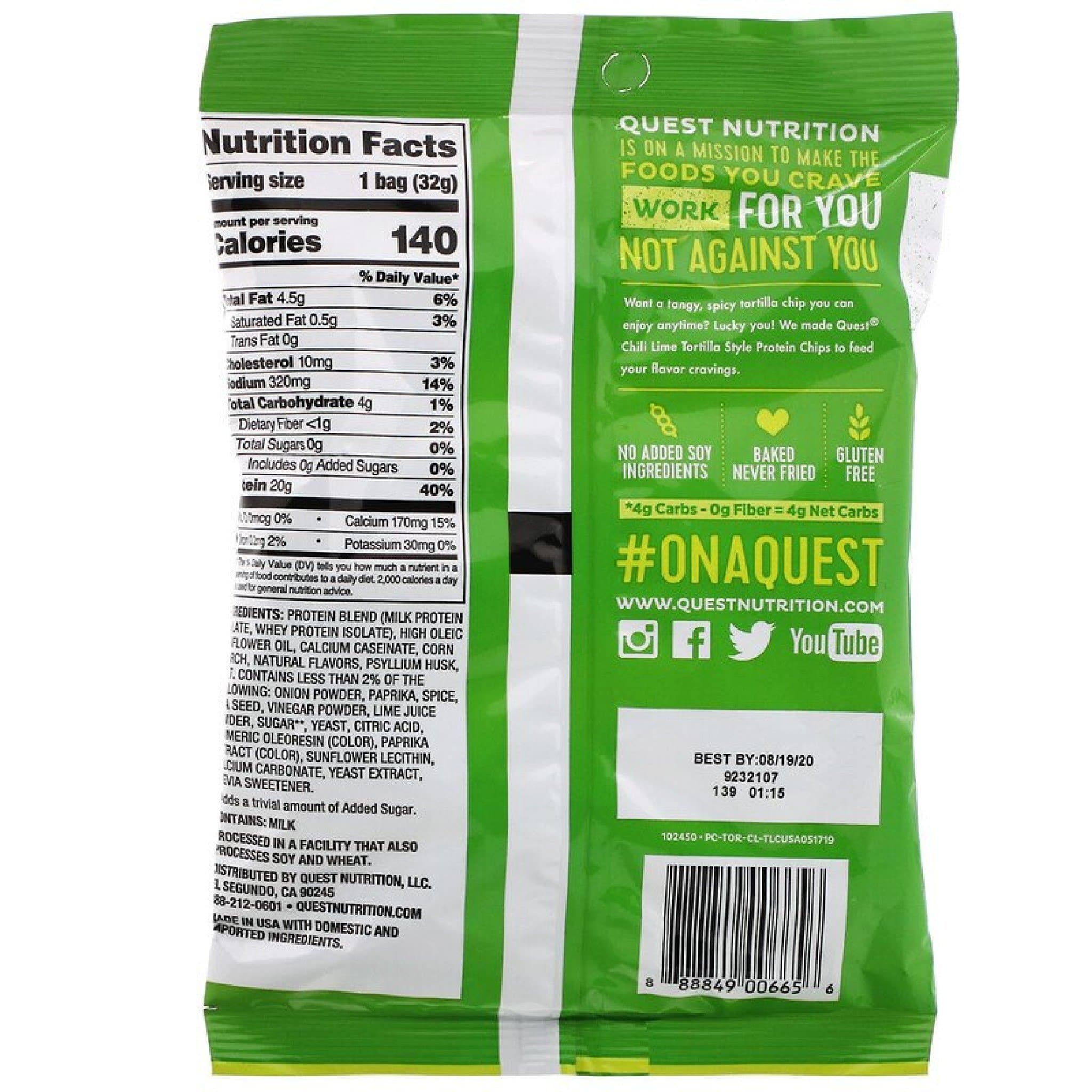 Quest Tortilla Chips Chili Lime | HERC'S Nutrition Canada