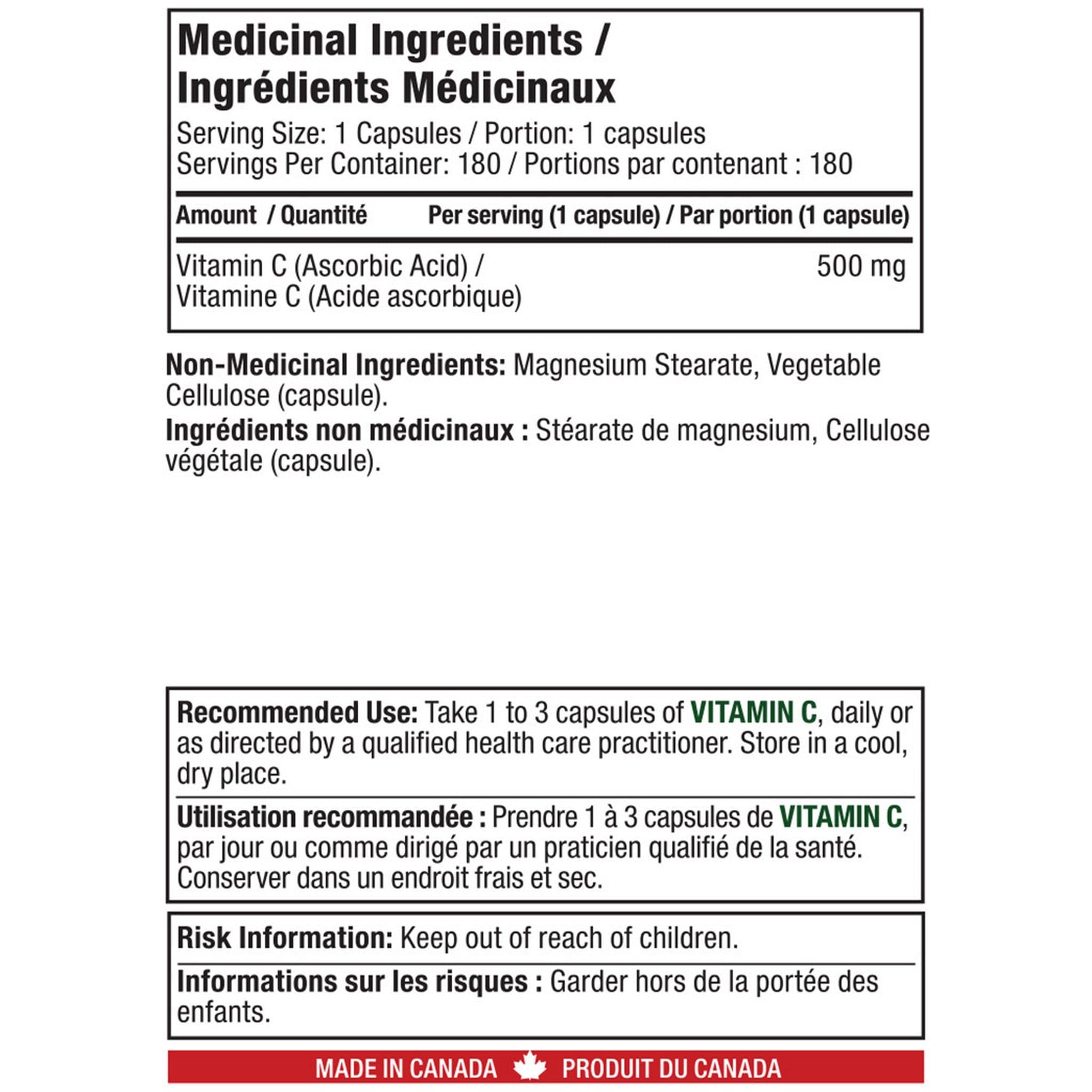 Alora Naturals Vitamine C 500mg 180 capsules