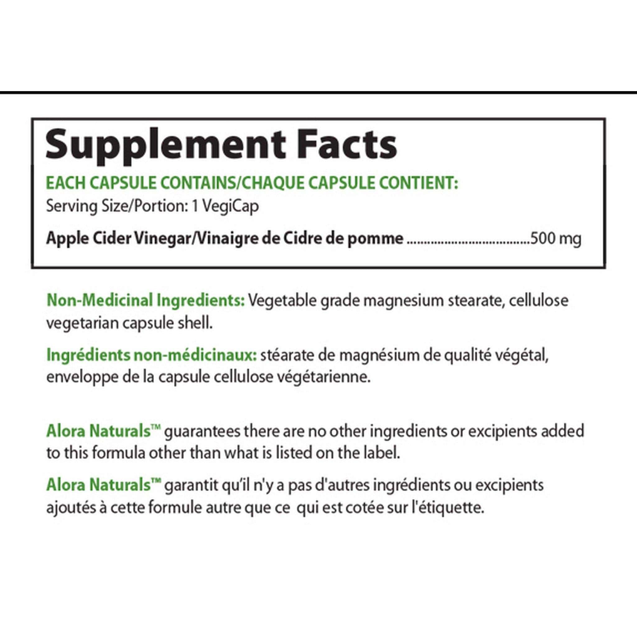 Alora Naturals Apple Cider Vinegar 500mg 90 capsules