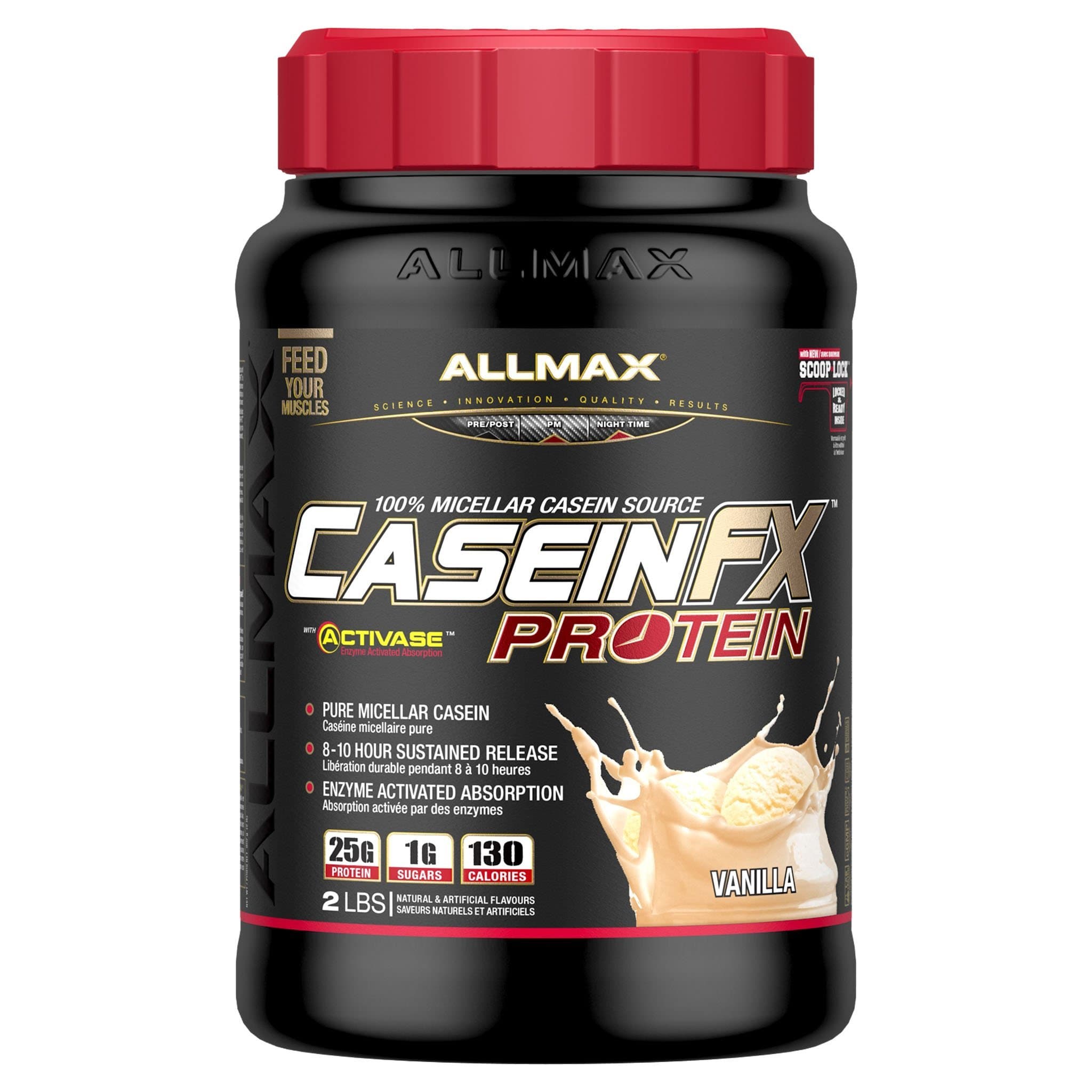 Allmax Casein FX 2lb Vanilla | HERC'S Nutrition Canada