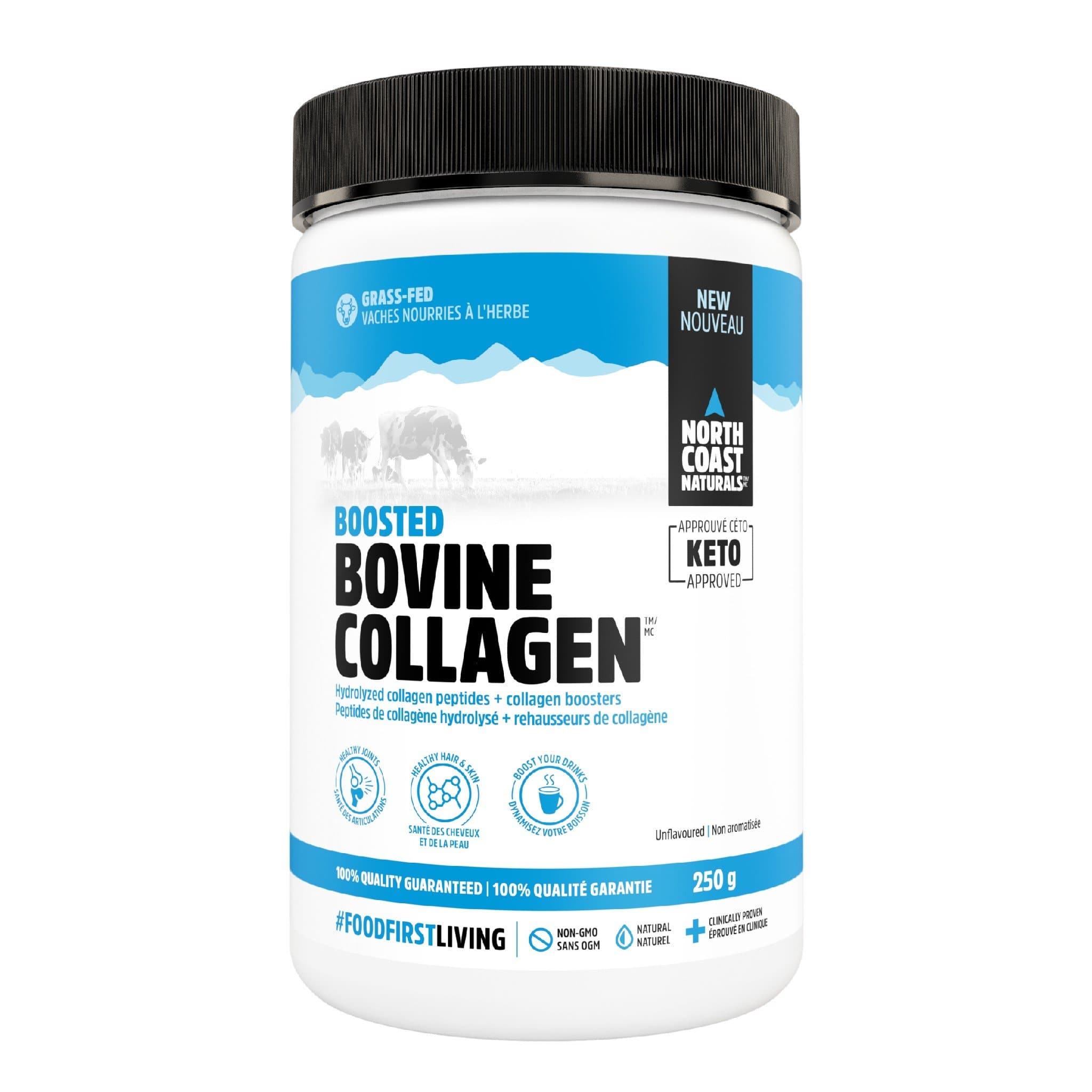 North Coast Naturals Boosted Bovine Collagen 250g Unflavored | HERC'S Nutrition Canada