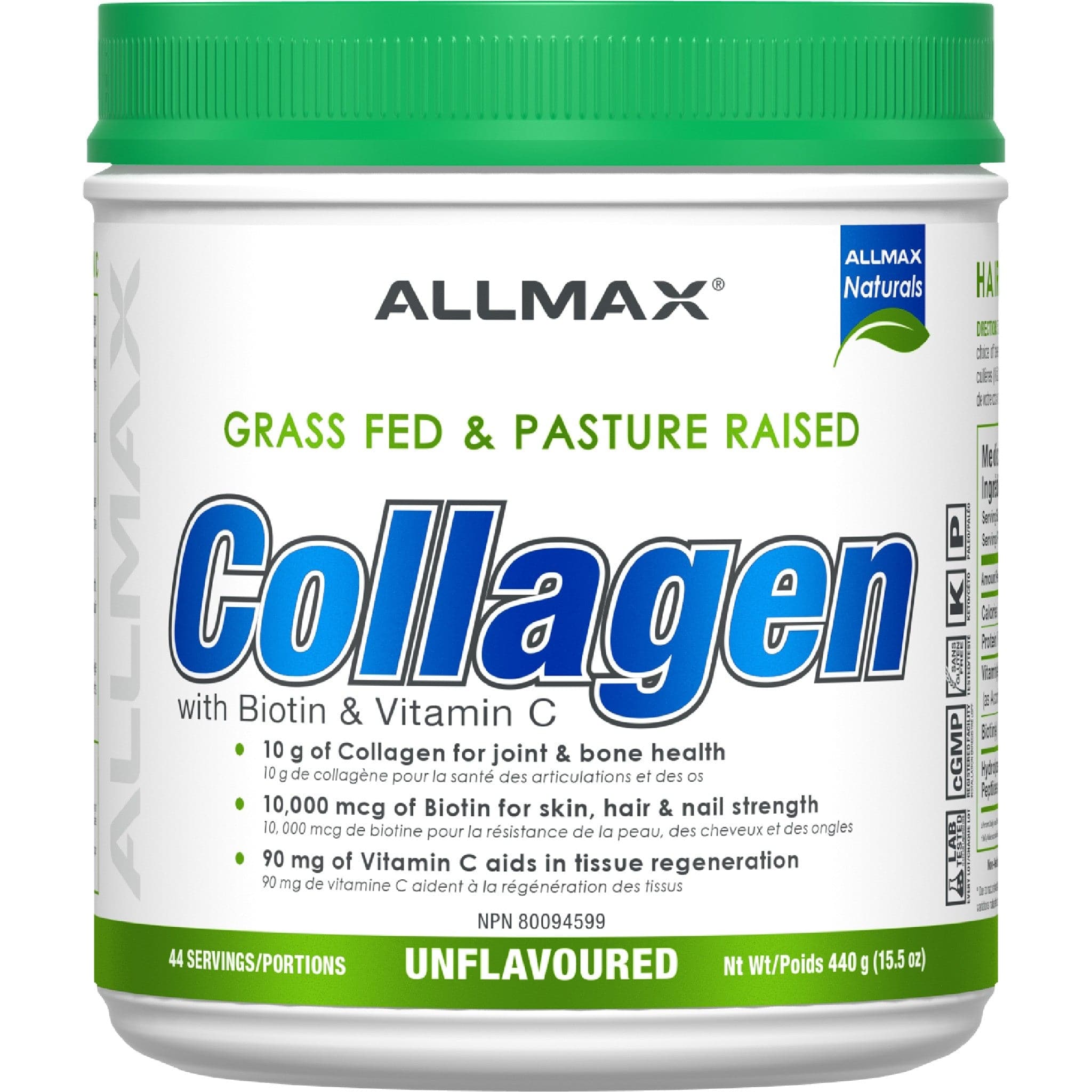 Allmax Collagène + Biotine 440g