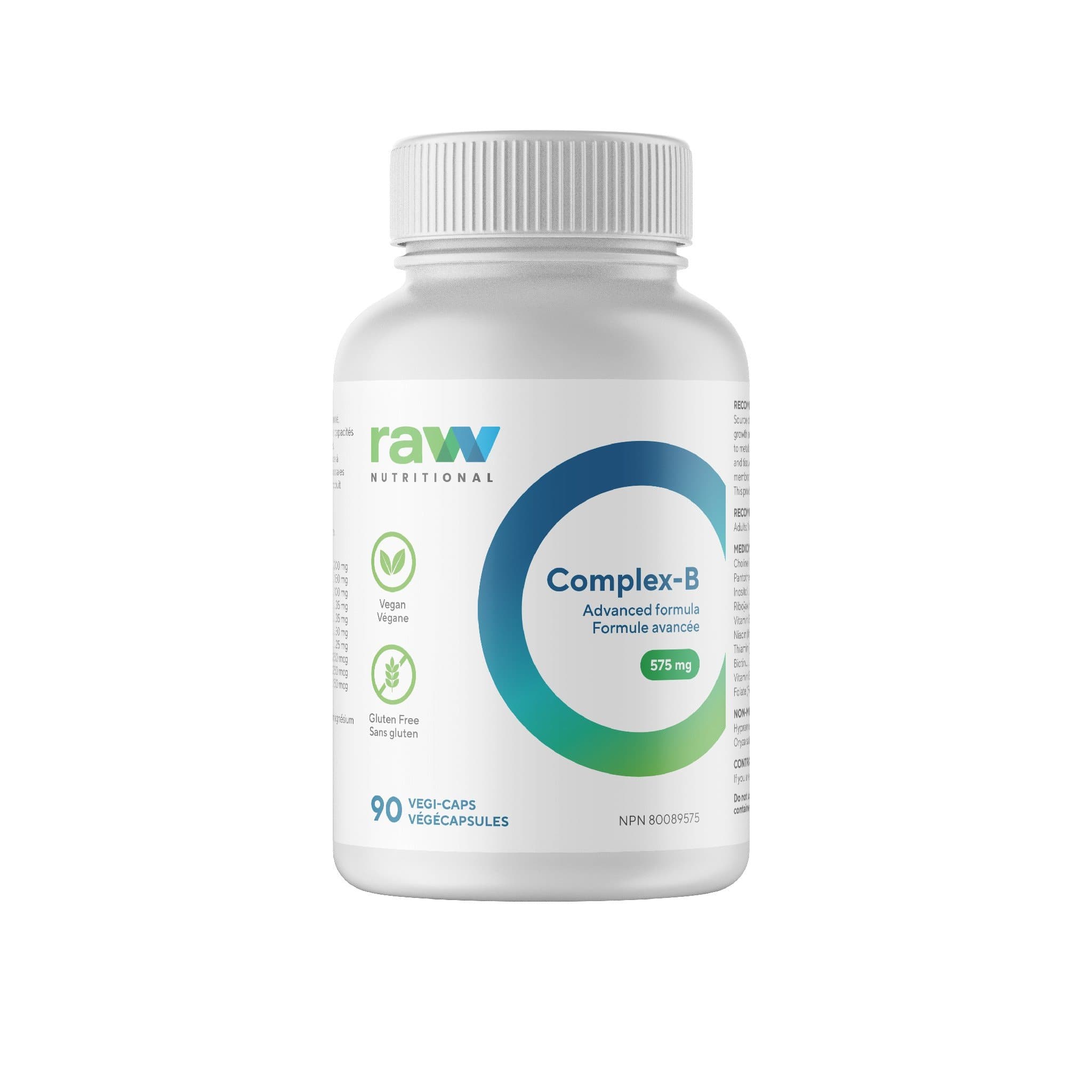 Raw Nutritional Vitamin B Complex 90 capsules | HERC'S Nutrition Canada