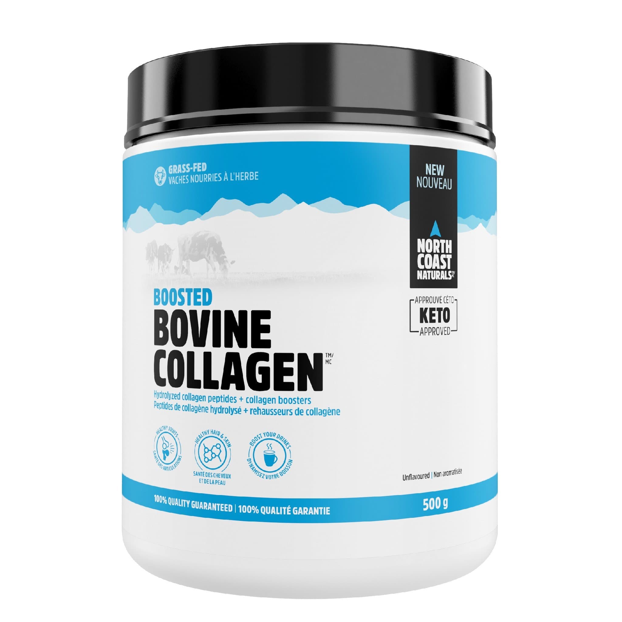 North Coast Naturals Boosted Bovine Collagen 500g Unflavored | HERC'S Nutrition Canada