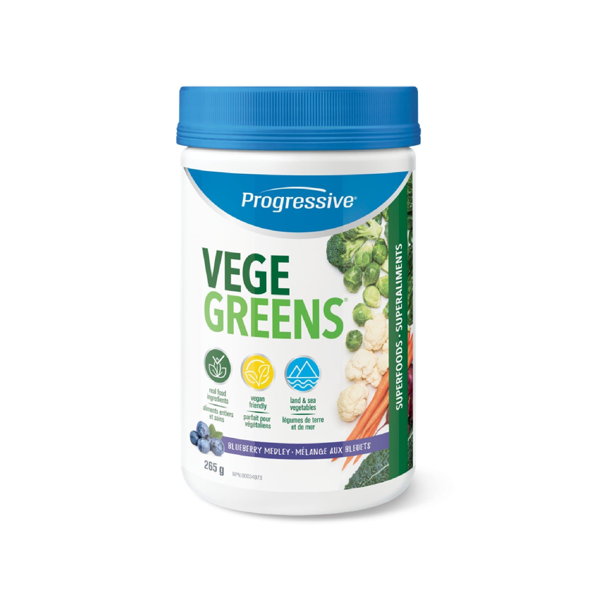 Progressive VegeGreens 265g Blueberry Medley | HERC'S Nutrition Canada