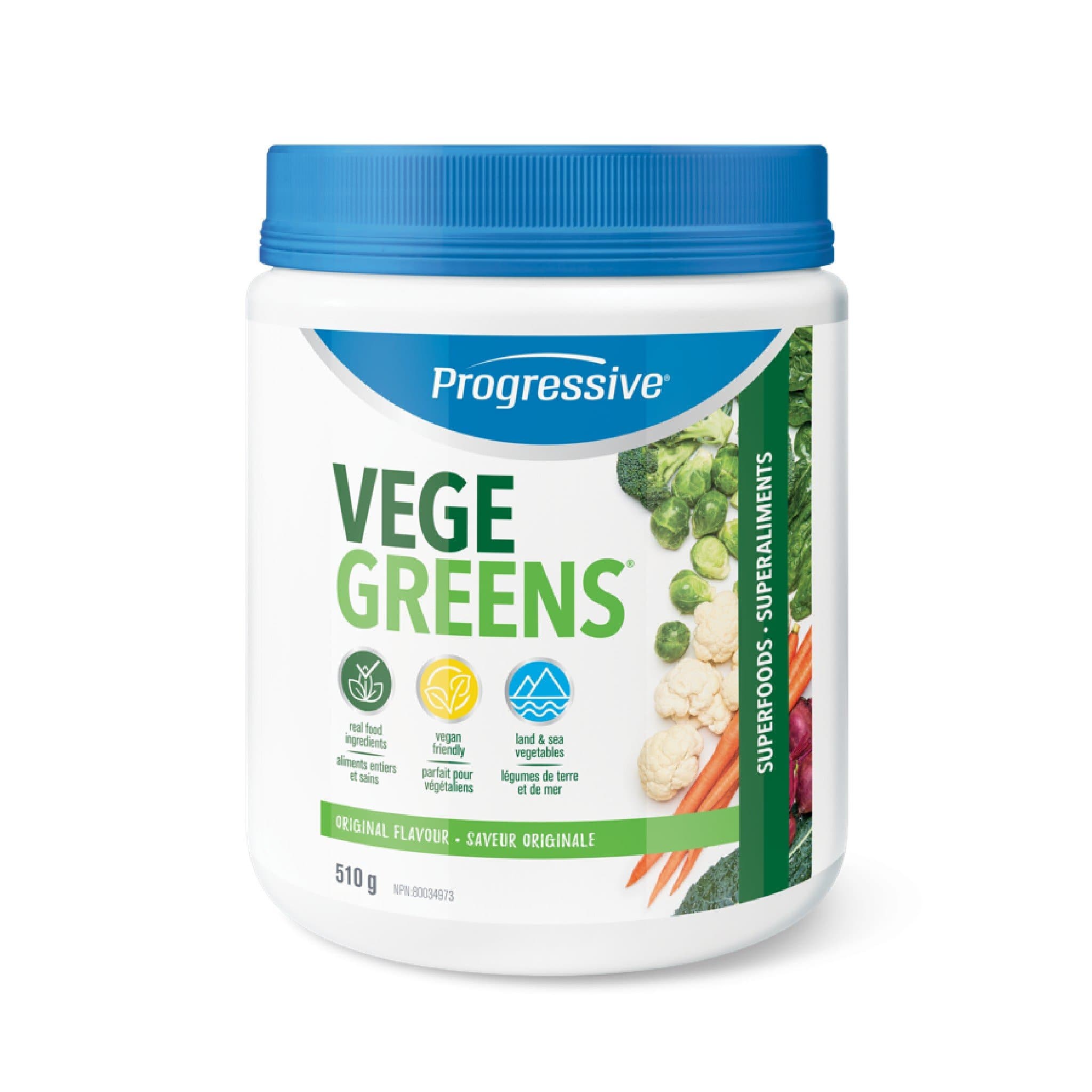Progressive VegeGreens 510g Natural | HERC'S Nutrition Canada